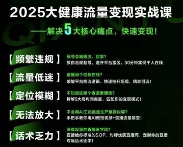 大健康流量全域新增长8.0，三月底线下课视频，大健康万亿蓝海，从类目突围到模式迭代 - 搞薯条网-搞薯条网