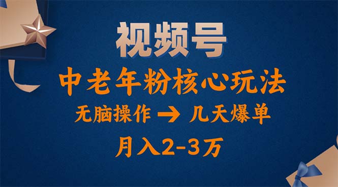 视频号火爆玩法，高端中老年粉核心打法，无脑操作，一天十分钟，月入两万 - 搞薯条网-搞薯条网
