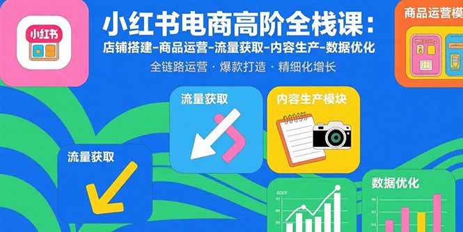 小红书电商高阶全栈课：店铺搭建-商品运营-流量获取-内容生产-数据优化 - 搞薯条网-搞薯条网