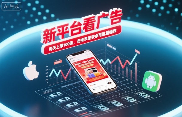 新平台看广告,养好机一条0.3到5米,每天上限100条,支持苹果安卓可批量操作-搞薯条网