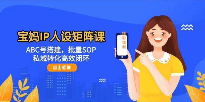 宝妈IP人设矩阵课：ABC号搭建，批量SOP，私域转化高效闭环 - 搞薯条网-搞薯条网