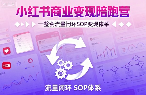 小红书商业变现陪跑营，轻IP矩阵 私域获客 聚光投流，一整套流量闭环SOP变现体系 - 搞薯条网-搞薯条网
