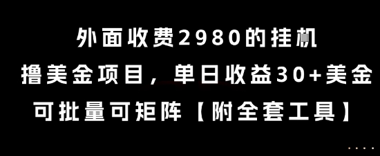 外面收费2980的挂G撸美金项目，单日收益30+美金，可批量可矩阵【揭秘】 - 搞薯条网-搞薯条网