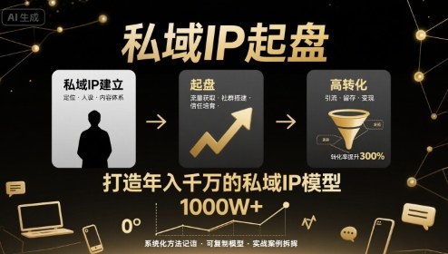私域IP起盘，私域ip建立、起盘、高转化，打造年入千万的私域ip模型 - 搞薯条网-搞薯条网