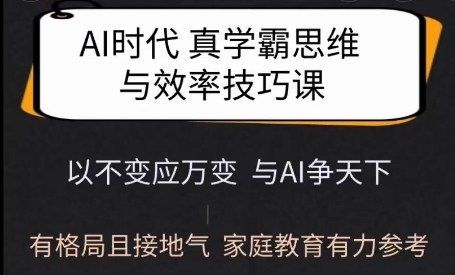 Ai时代真学霸思维与学习方法课，有格局且接地气，家庭教育有力参考 - 搞薯条网-搞薯条网
