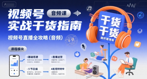 视频号实战干货指南，视频号直播全攻略(音频) - 搞薯条网-搞薯条网