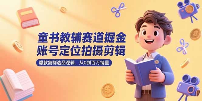童书教辅赛道掘金，账号定位拍摄剪辑，爆款复制选品逻辑，从0到百万销量 - 搞薯条网-搞薯条网