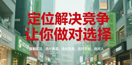 定位解决竞争，让你做对选择，复制成功，选对赛道，选对品类，选对平台，选对人 - 搞薯条网-搞薯条网