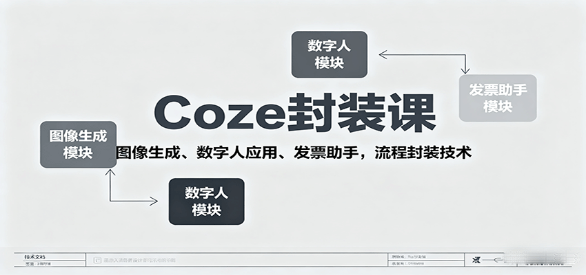 Coze封装课，图像生成、数字人应用、发票助手，流程封装技术 - 搞薯条网-搞薯条网