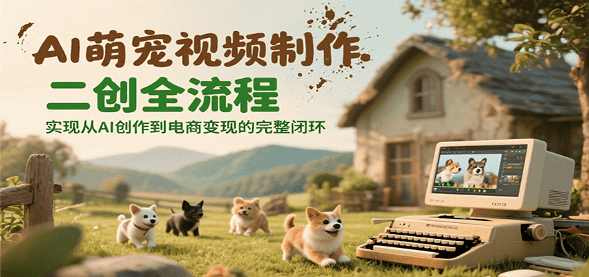 AI萌宠视频制作二创全流程，实现从AI创作到电商变现的完整闭环 - 搞薯条网-搞薯条网