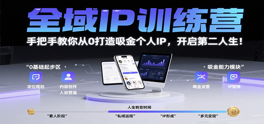 全域IP训练营，手把手教你从0打造吸金个人IP，开启第二人生！ - 搞薯条网-搞薯条网