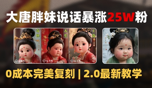 AI大唐胖贵妃说话2.0，40条视频暴涨40w粉，附独家变现攻略 - 搞薯条网-搞薯条网