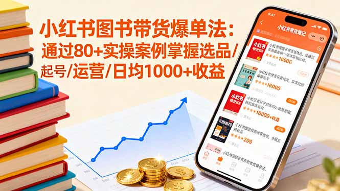 小红书图书带货爆单法：通过80+实操案例掌握选品/起号/运营/日均1000+收益 - 搞薯条网-搞薯条网