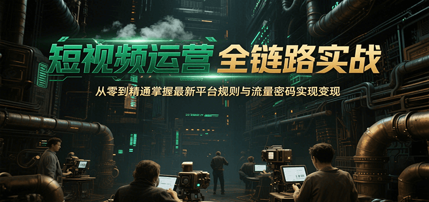 短视频运营全链路实战，从零到精通掌握最新平台规则与流量密码实现变现 - 搞薯条网-搞薯条网