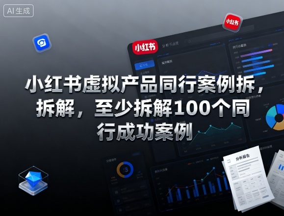 小红书虚拟产品同行案例拆解，至少拆解100个同行成功案例 - 搞薯条网-搞薯条网