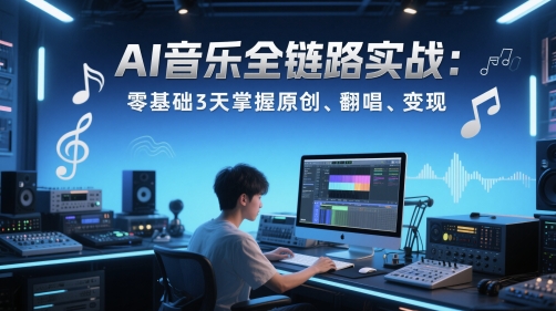 AI音乐全链路实战变现课：零基础3天掌握原创、翻唱、变现 - 搞薯条网-搞薯条网
