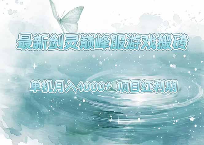 最新剑灵巅峰服游戏搬砖，项目红利期，单机稳定4000+操作简单好上手 - 搞薯条网-搞薯条网