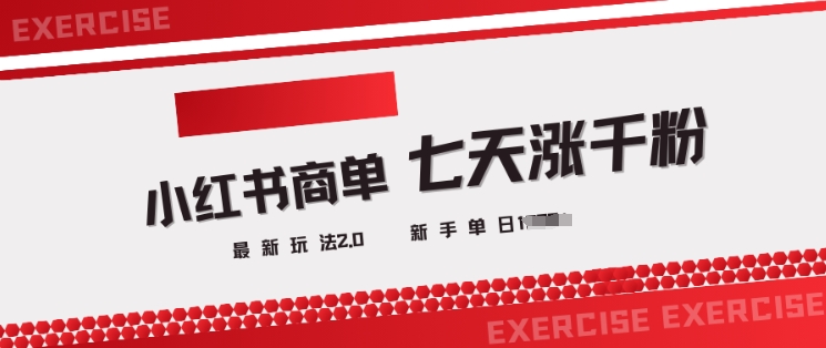 小红书商单2.0最新玩法，3天涨千粉单日变现多张 - 搞薯条网-搞薯条网
