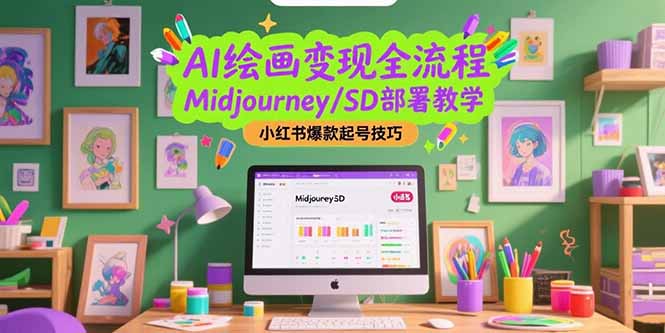 AI绘画变现全流程，Midjourney/SD部署教学，小红书爆款起号技巧 - 搞薯条网-搞薯条网
