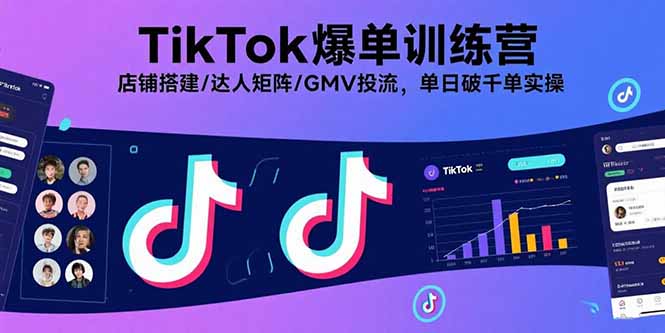 TikTok爆单训练营，店铺搭建/达人矩阵/GMV投流，单日破千单实操 - 搞薯条网-搞薯条网