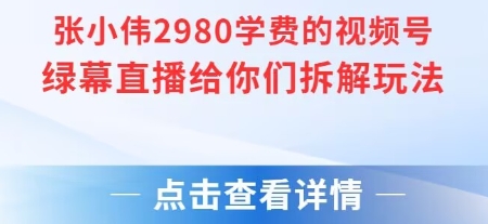张小伟2980付费额视频号绿幕直播给你们拆解玩法 - 搞薯条网-搞薯条网