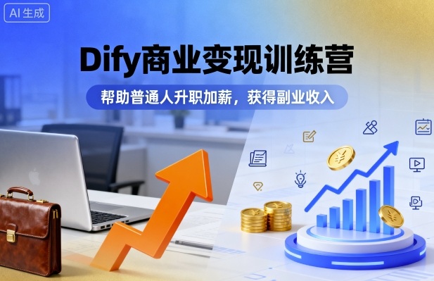 Dify商业变现训练营，帮助普通人升职加薪，获得副业收入 - 搞薯条网-搞薯条网