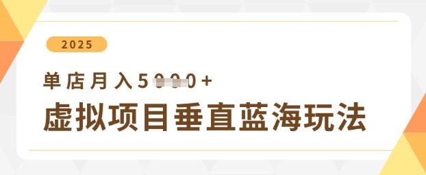 虚拟项目垂直玩法，实现单店月入5k+ - 搞薯条网-搞薯条网