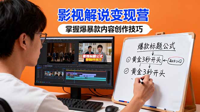 影视解说变现营：通过30+实战案例爆款内容创作技巧，掌握影视解说盈利密码-搞薯条网