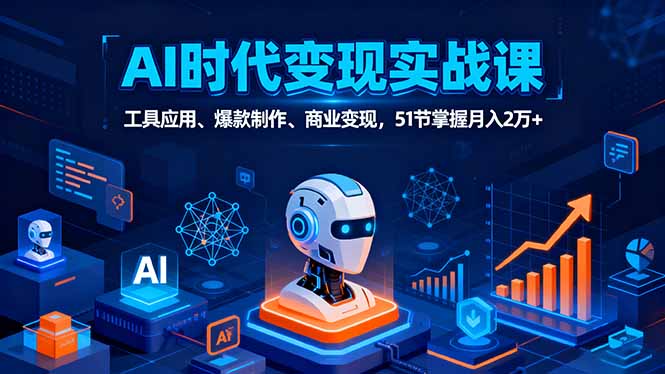 AI时代全场景实战课，工具应用、爆款制作、商业变现，51节掌握月入2万+-搞薯条网