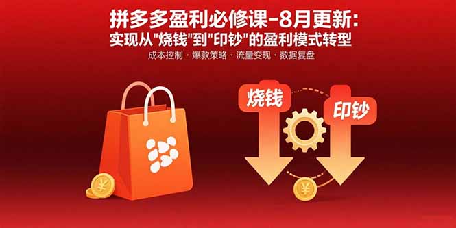 拼多多盈利必修课-8月更新：突破运营瓶颈 实现从烧钱到印钞的盈利模式转型 - 搞薯条网-搞薯条网
