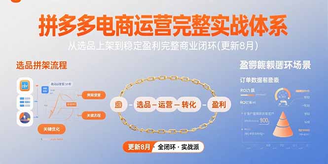 拼多多电商运营完整实战体系，从选品上架到稳定盈利完整商业闭环(更新8月 - 搞薯条网-搞薯条网