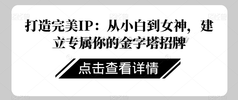 打造完美IP：从小白到女神，建立专属你的金字塔招牌 - 搞薯条网-搞薯条网