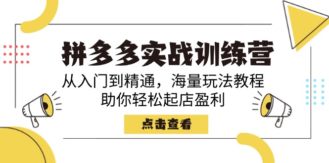 拼多多实战训练营，从入门到精通，海量玩法教程，助你轻松起店盈利 - 搞薯条网-搞薯条网