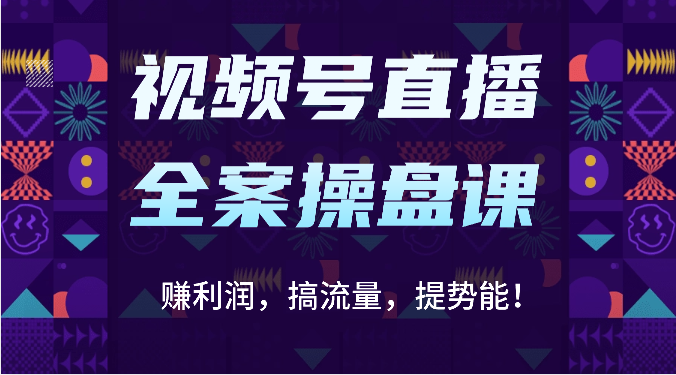视频号直播全案操盘课：赚利润，搞流量，提势能！(16节课) - 搞薯条网-搞薯条网