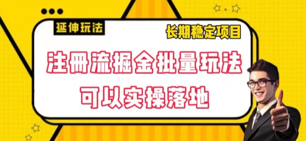 注册流掘金批量玩法，可以实操落地【揭秘】 - 搞薯条网-搞薯条网