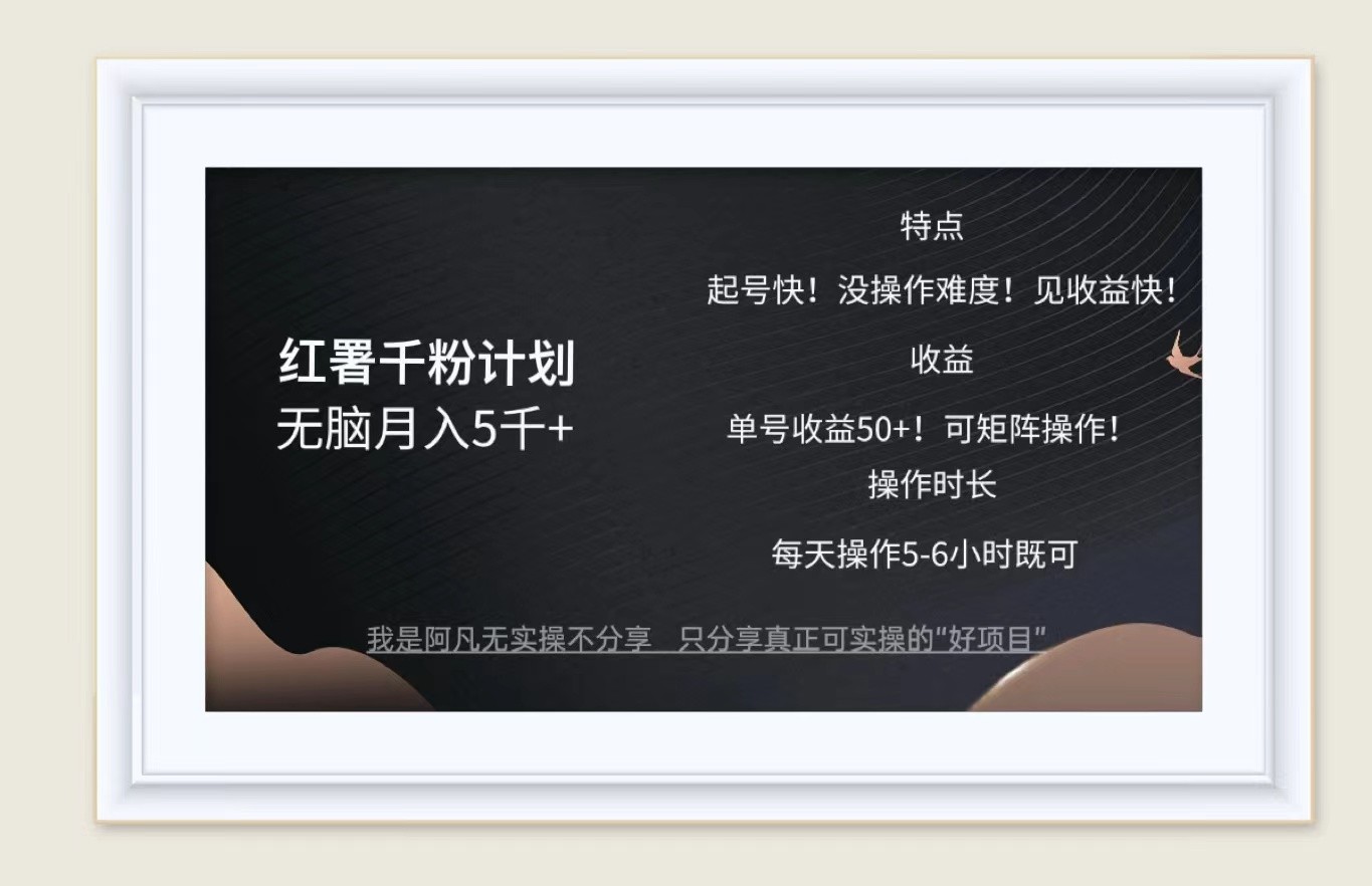 红薯千粉计划无脑月入5千+！既做既赚！ - 搞薯条网-搞薯条网