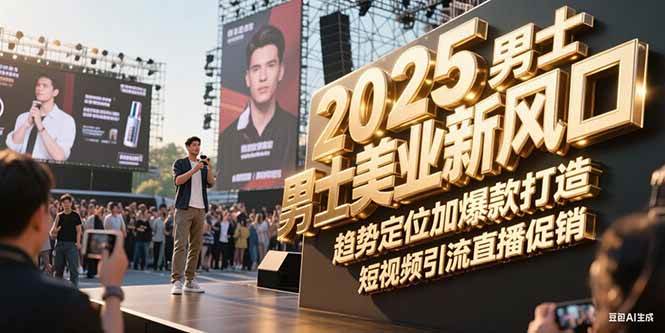 2025男士美业新风口，趋势定位加爆款打造，短视频引流直播促销 - 搞薯条网-搞薯条网