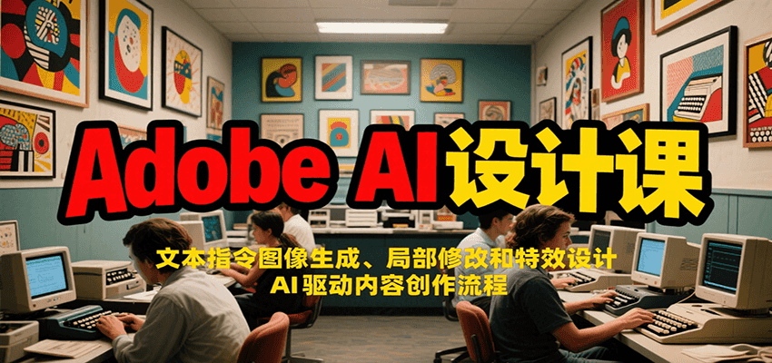 Adobe AI设计课：文本指令图像生成、局部修改和特效设计，AI驱动内容创作流程 - 搞薯条网-搞薯条网