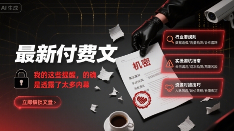 最新付费文：我的这些提醒，的确是透露了太多内幕 - 搞薯条网-搞薯条网