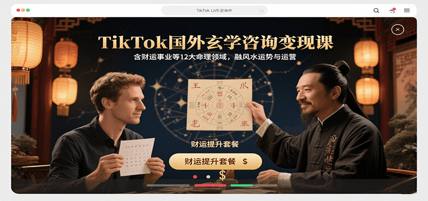 TikTok国外玄学咨询变现课，含财运事业等12大命理领域，融风水运势与运营 - 搞薯条网-搞薯条网