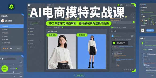 AI电商模特实战课，SD工具部署与界面解析，基础换装换背景操作指南 - 搞薯条网-搞薯条网