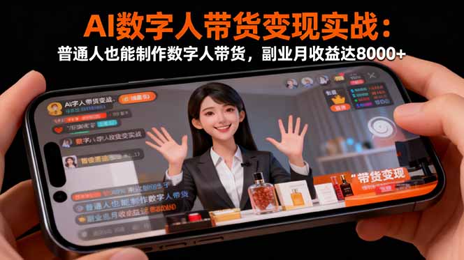 AI数字人带货变现实战:普通人也能制作数字人带货,副业月收益达8000+-搞薯条网