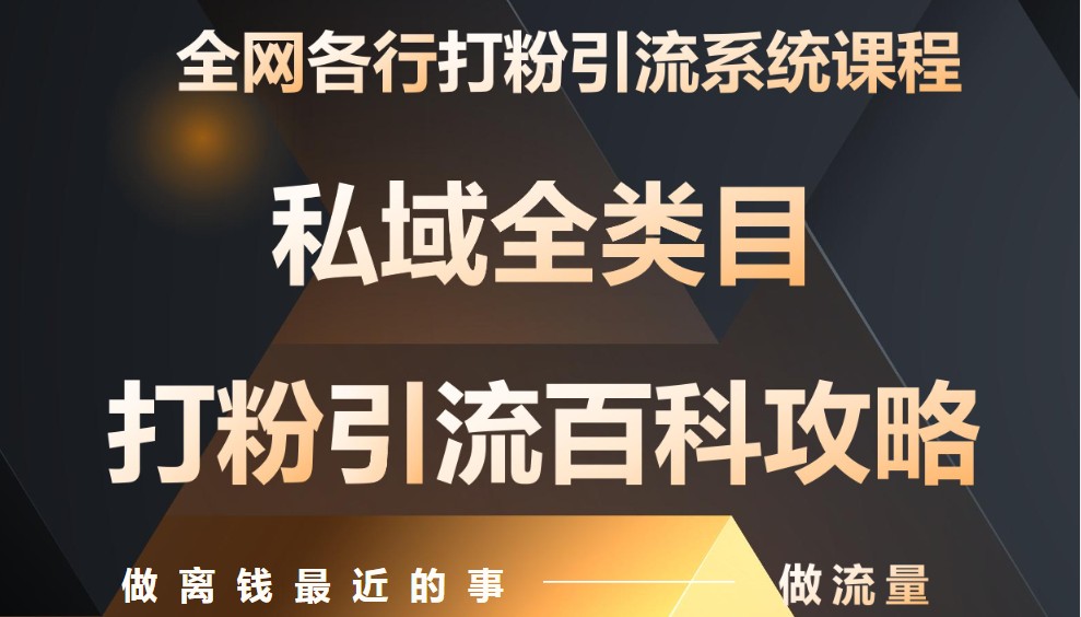 月入9万：全网唯一私域打粉引流神课，零基础手把手带你引流变现 - 搞薯条网-搞薯条网