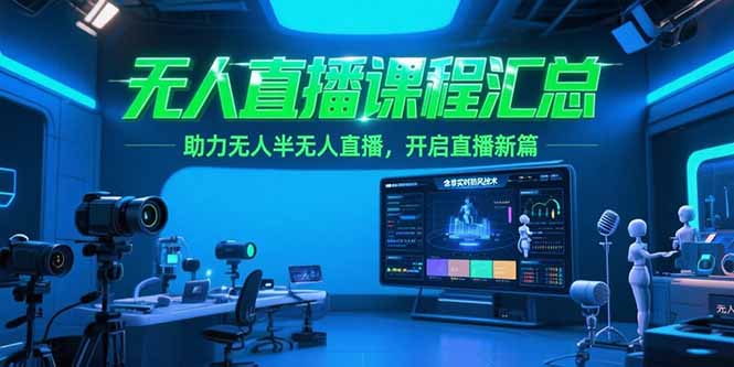 无人直播课程汇总，含非实时防风技术，助力无人半无人直播，开启直播新篇 - 搞薯条网-搞薯条网