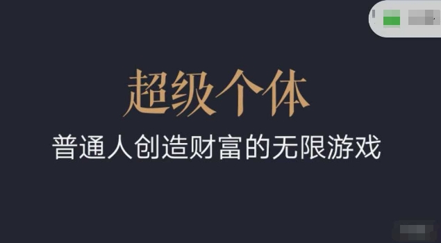 超级个体2024-2025翻盘指南，普通人创造财富的无限游戏 - 搞薯条网-搞薯条网