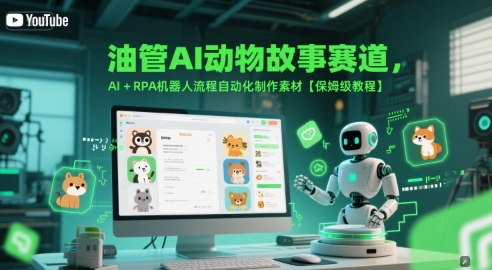 油管AI动物故事赛道，AI+RPA机器人流程自动化制作素材【保姆级教程】 - 搞薯条网-搞薯条网