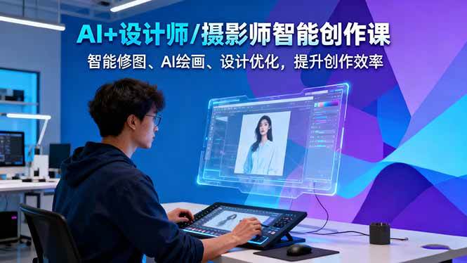AI+设计师/摄影师智能创作课：智能修图、AI绘画、设计优化，提升创作效率 - 搞薯条网-搞薯条网