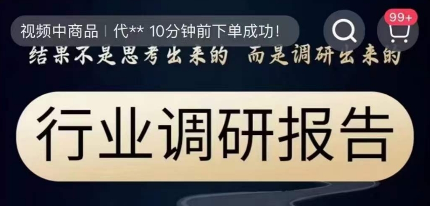 行业调研报告，结果不是思考出来的而是调研出来的-森森项目库