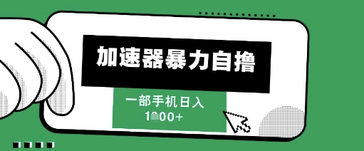 205新风口，加速器暴力自撸，单机日入1k+【揭秘】 - 搞薯条网-搞薯条网