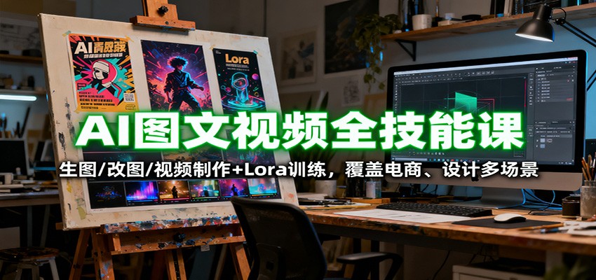 AI图文视频全技能课：生图/改图/视频制作+Lora训练，覆盖电商 、设计多场景 - 搞薯条网-搞薯条网